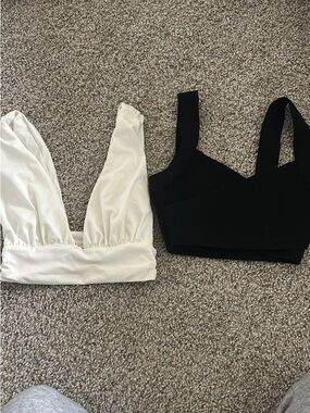 White V-Neck Bralette Top